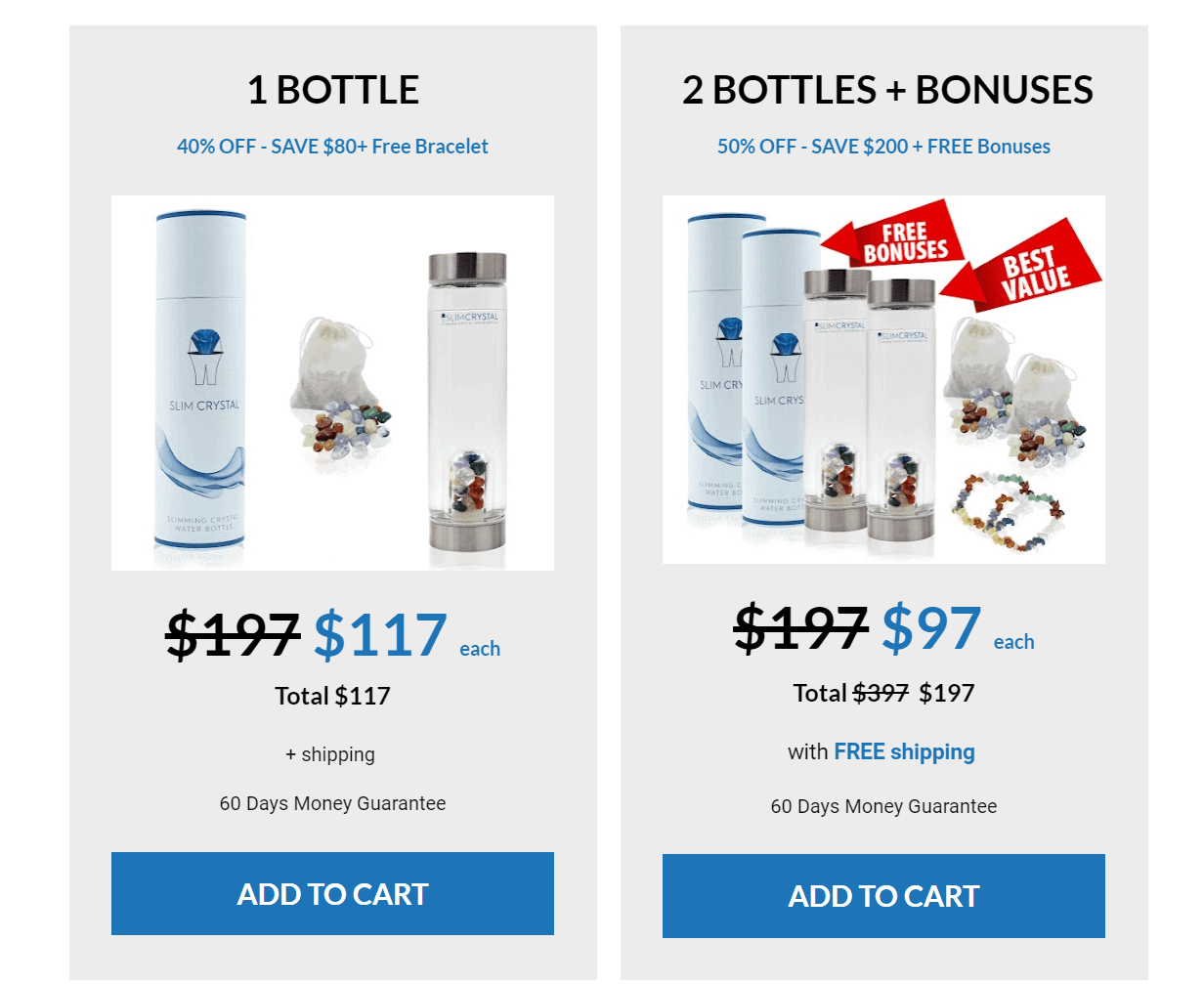 slimcrystal bottle pricing